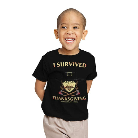 I Survived Thanksgiving - Youth T-Shirts RIPT Apparel X-small / Black