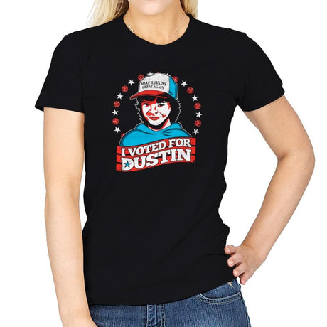 I Voted for Dustin Exclusive - Womens T-Shirts RIPT Apparel Small / Black