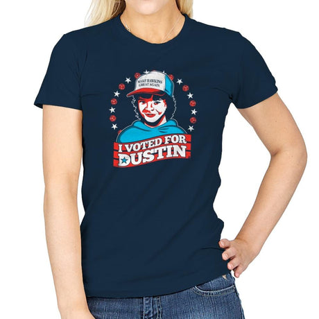 I Voted for Dustin Exclusive - Womens T-Shirts RIPT Apparel Small / Navy