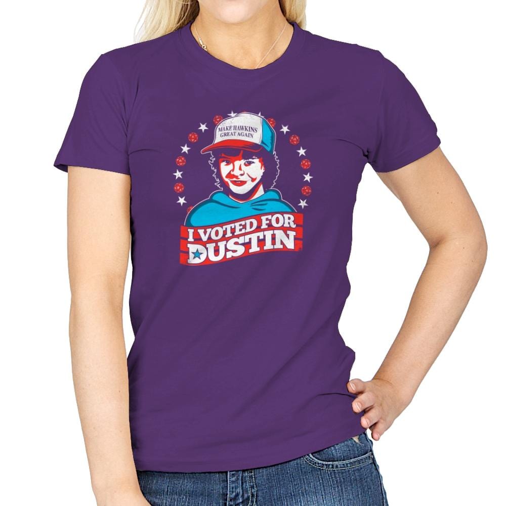 I Voted for Dustin Exclusive - Womens T-Shirts RIPT Apparel Small / Purple