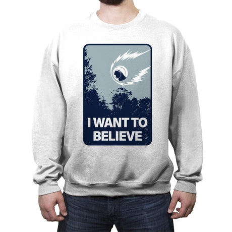 I Want to Believe - Crew Neck Sweatshirt Crew Neck Sweatshirt RIPT Apparel Small / White