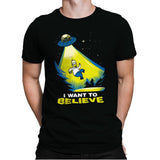 I want to Believe! - Mens Premium T-Shirts RIPT Apparel Small / Black