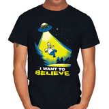 I want to Believe! - Mens T-Shirts RIPT Apparel Small / Black