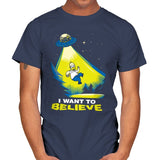 I want to Believe! - Mens T-Shirts RIPT Apparel Small / Navy