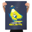 I want to Believe! - Prints Posters RIPT Apparel 18x24 / Navy