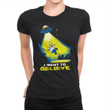 I want to Believe! - Womens Premium T-Shirts RIPT Apparel Small / Black