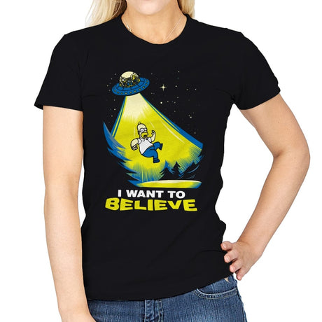 I want to Believe! - Womens T-Shirts RIPT Apparel Small / Black