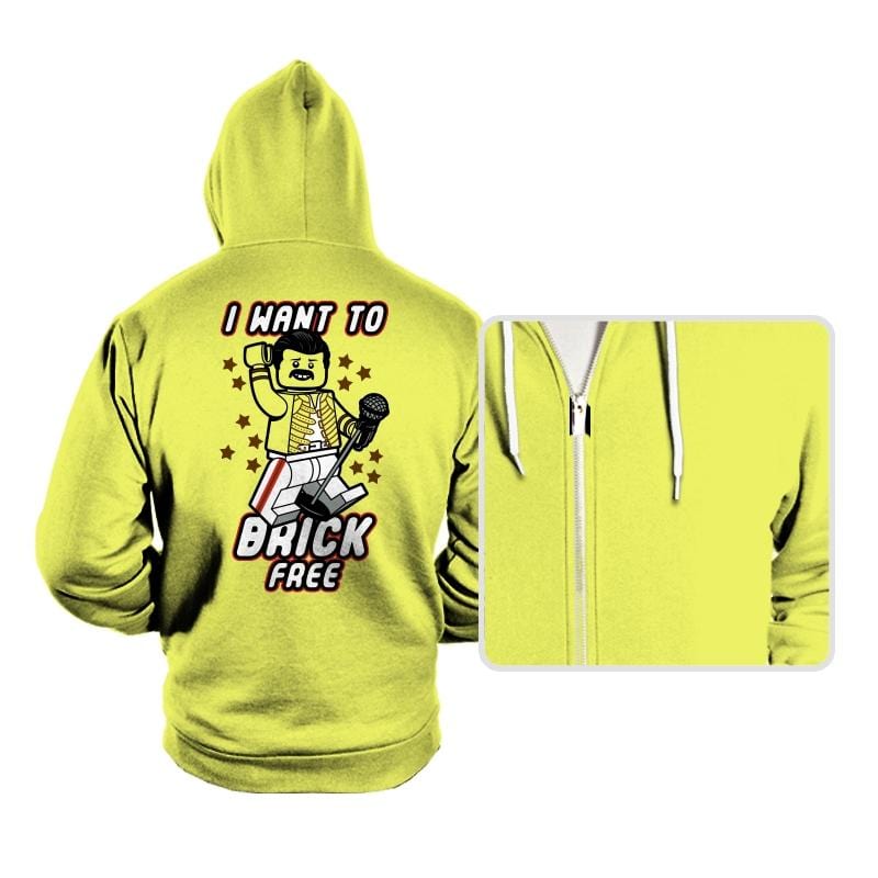 I want to brick free - Hoodies Hoodies RIPT Apparel Small / Neon Yellow