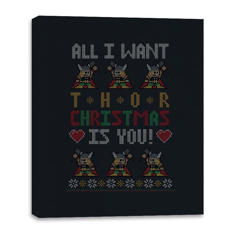 I Wish Thor You - Ugly Holiday - Canvas Wraps Canvas Wraps RIPT Apparel 16x20 / Black