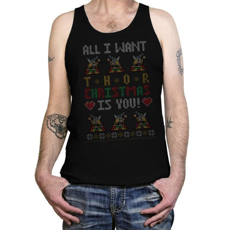 I Wish Thor You - Ugly Holiday - Tanktop Tanktop RIPT Apparel X-Small / Black