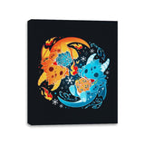 Ice Fire Dragon Dice - Canvas Wraps Canvas Wraps RIPT Apparel 11x14 / Black