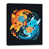 Ice Fire Dragon Dice - Canvas Wraps Canvas Wraps RIPT Apparel 16x20 / Black