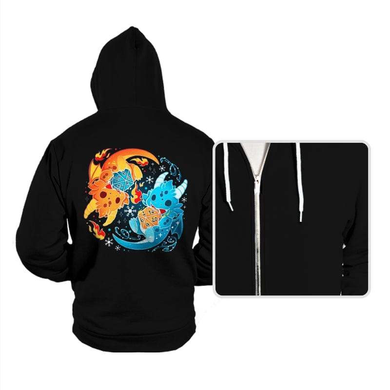 Ice Fire Dragon Dice - Hoodies Hoodies RIPT Apparel Small / Black