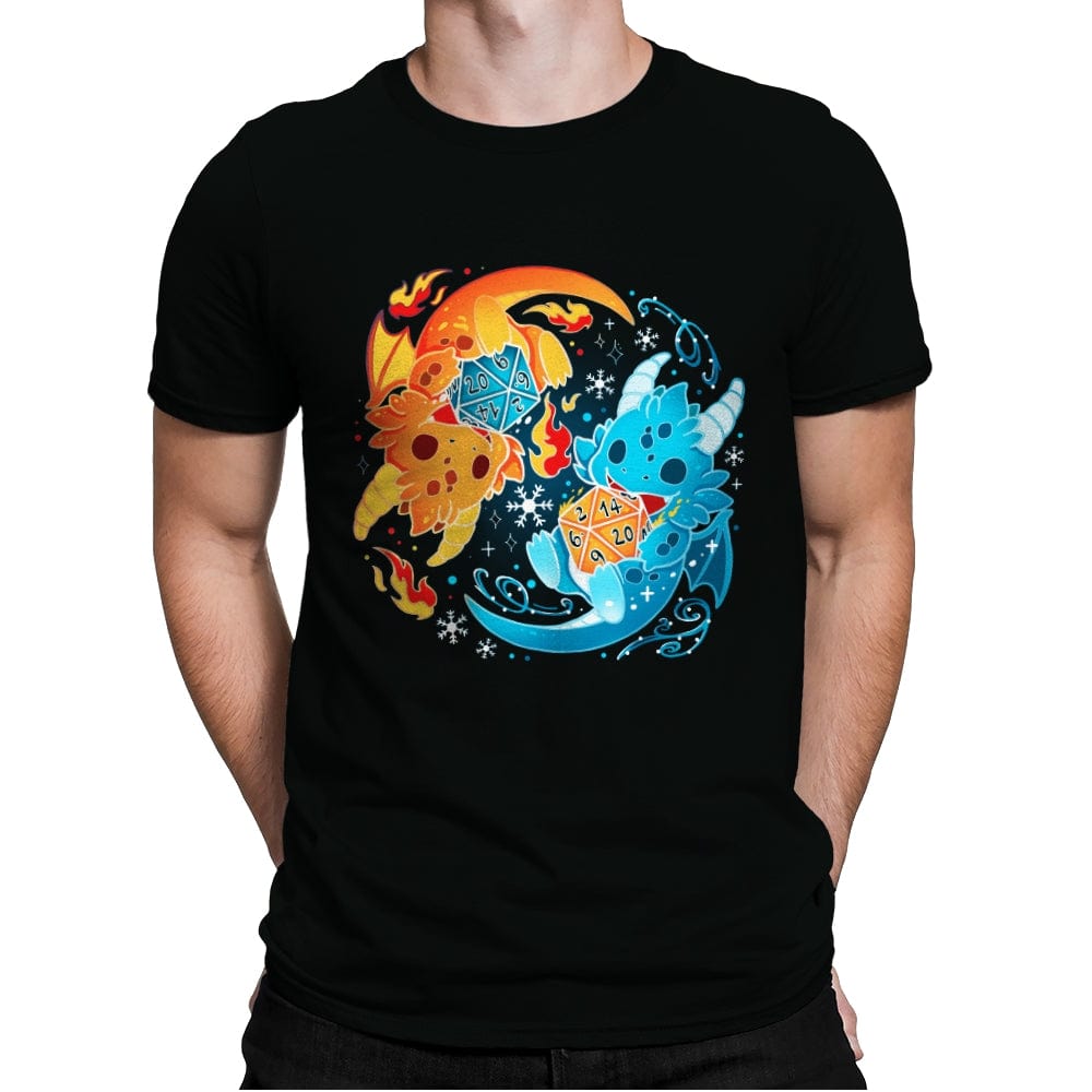 Ice Fire Dragon Dice - Mens Premium T-Shirts RIPT Apparel Small / Black