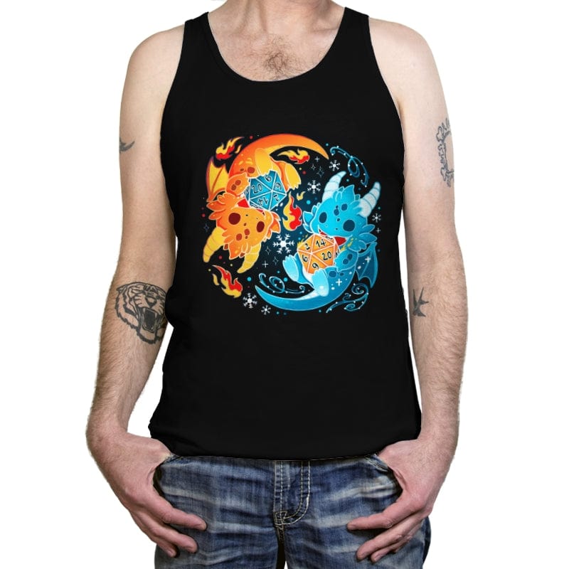 Ice Fire Dragon Dice - Tanktop Tanktop RIPT Apparel X-Small / Black