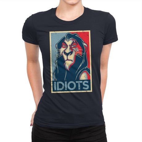 Idiots - Womens Premium T-Shirts RIPT Apparel Small / Midnight Navy