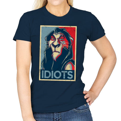 Idiots - Womens T-Shirts RIPT Apparel Small / Navy