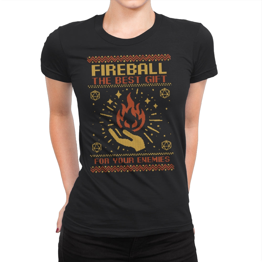 Ugly Sweater RPG Fireball - Womens Premium