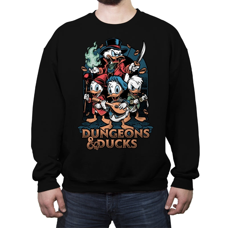 Dungeons and Ducks Cartoon - Crew Neck Sweatshirt