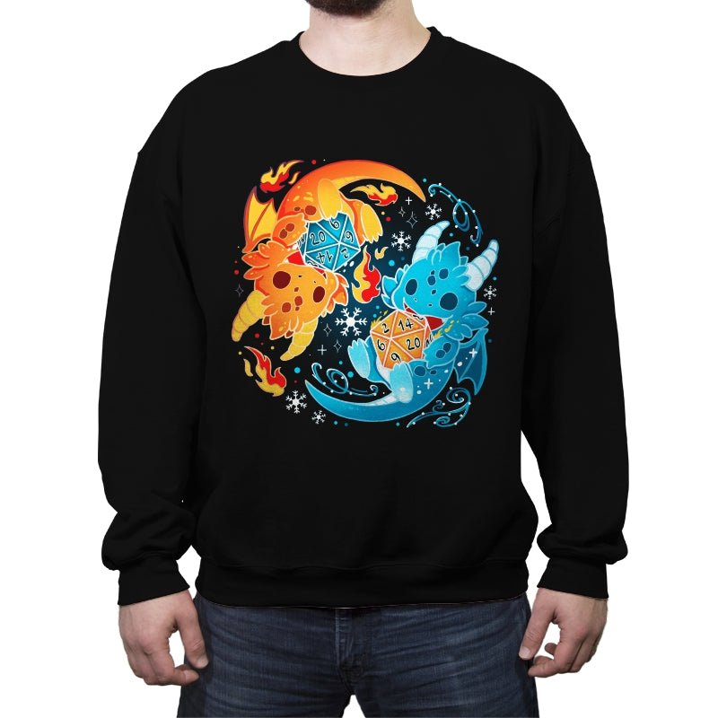 Ice Fire Dragon Dice - Crew Neck Sweatshirt