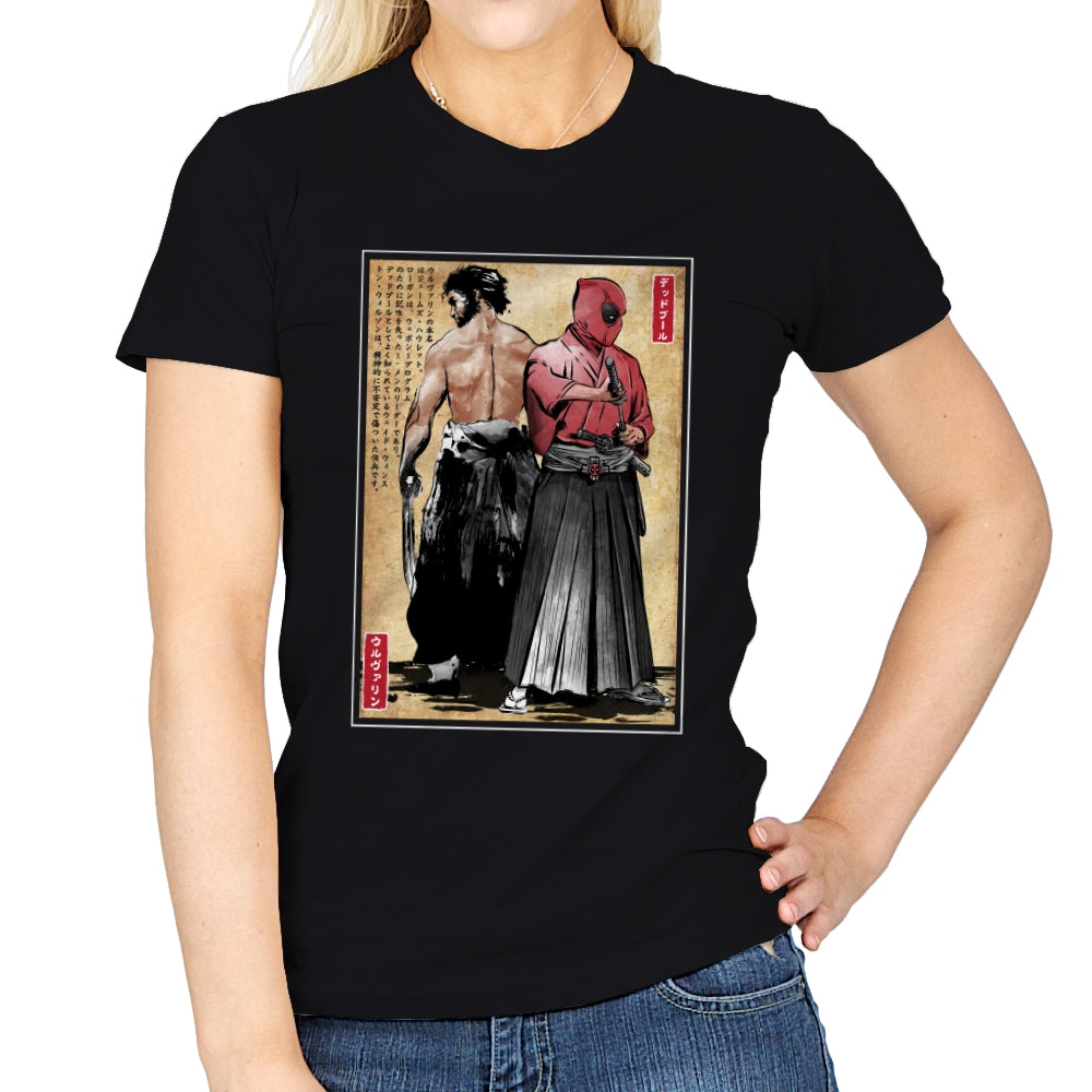 Mutant Samurai and Red Ronin woodblock - Womens