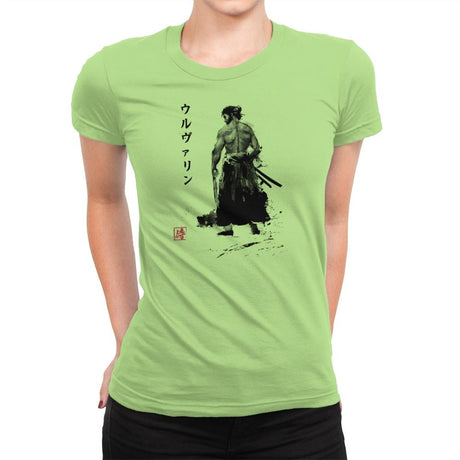 Immortal Samurai Sumi-e - Sumi Ink Wars - Womens Premium T-Shirts RIPT Apparel Small / Mint