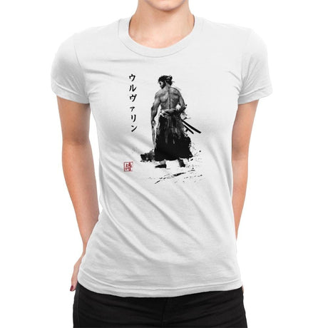 Immortal Samurai Sumi-e - Sumi Ink Wars - Womens Premium T-Shirts RIPT Apparel Small / White