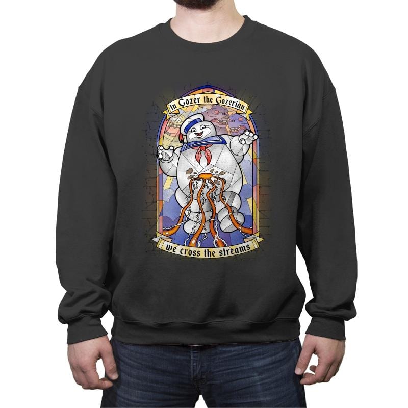 In Gozer we cross - Crew Neck Sweatshirt Crew Neck Sweatshirt RIPT Apparel Small / Charcoal