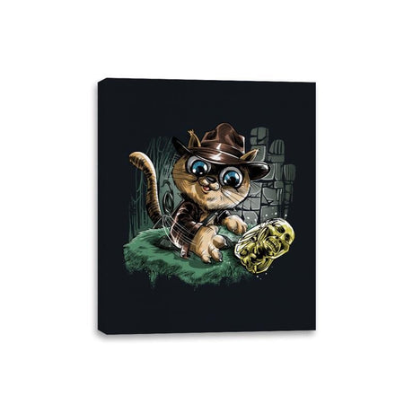 Indiana Cat - Canvas Wraps Canvas Wraps RIPT Apparel 8x10 / Black