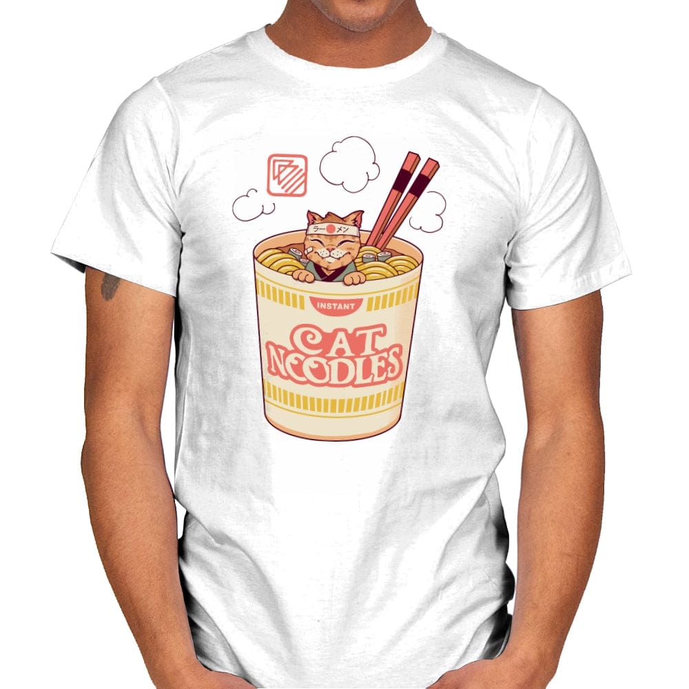 Instant Cat Noodles - Mens T-Shirts RIPT Apparel Small / White