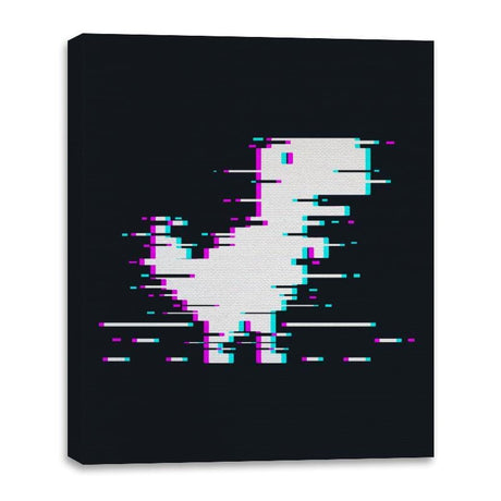 Internet Dino Glitch - Canvas Wraps Canvas Wraps RIPT Apparel 16x20 / Black