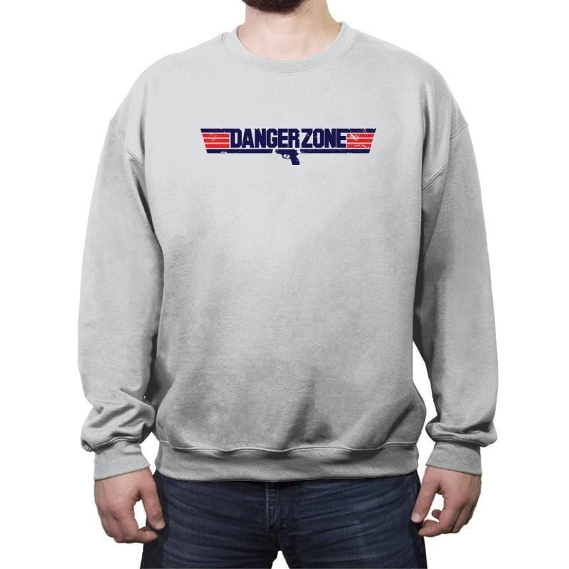 Into The Danger Zone Reprint - Crew Neck Sweatshirt Crew Neck Sweatshirt RIPT Apparel Small / Sport Gray