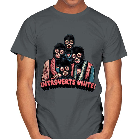 Introverts Unite - Mens T-Shirts RIPT Apparel Small / Charcoal