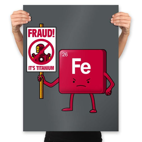 Iron Against Fraud - Prints Posters RIPT Apparel 18x24 / Charcoal