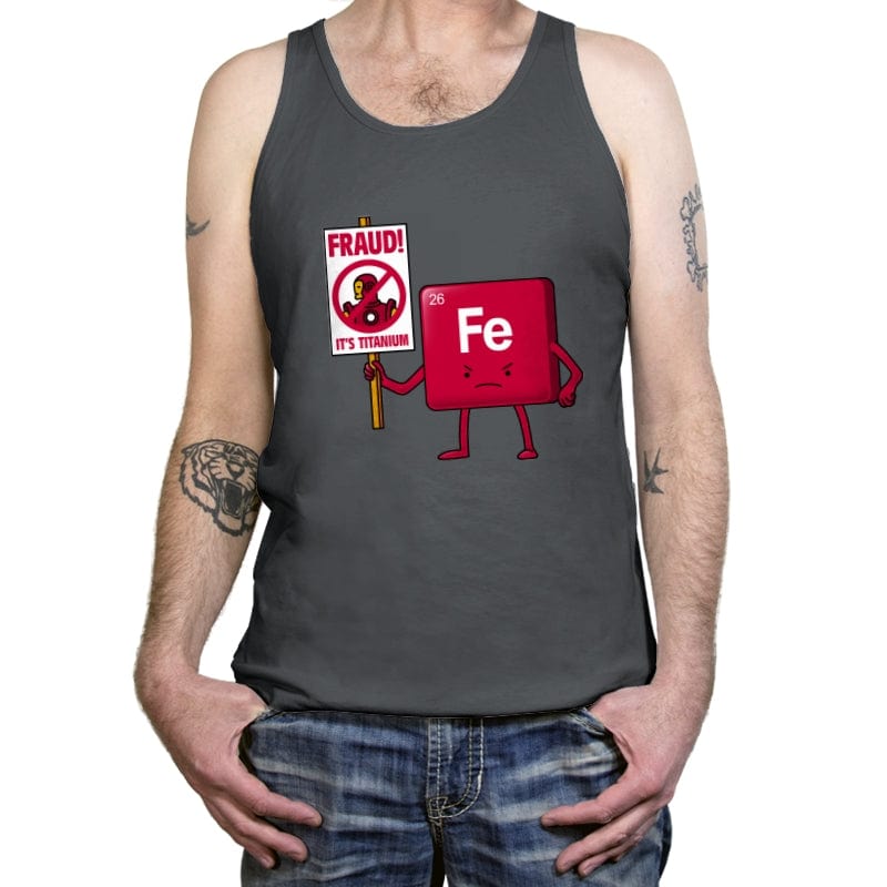 Iron Against Fraud - Tanktop Tanktop RIPT Apparel X-Small / Asphalt