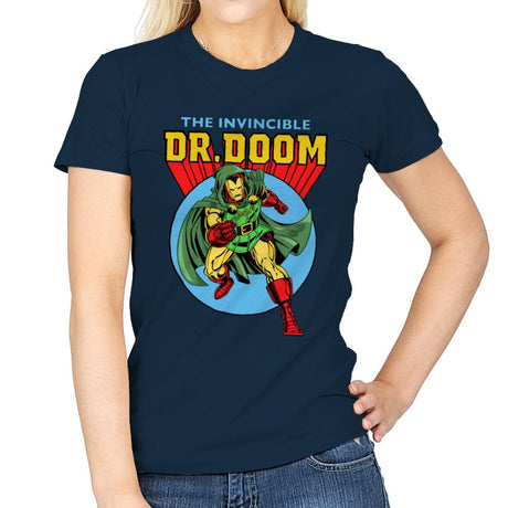 Iron Doom - Womens T-Shirts RIPT Apparel Small / Navy