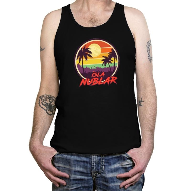 Isla Nublar Holiday - Tanktop Tanktop RIPT Apparel X-Small / Black