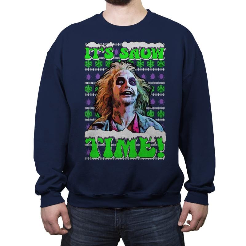 It's Snow Time - Crew Neck Sweatshirt Crew Neck Sweatshirt RIPT Apparel Small / Navy