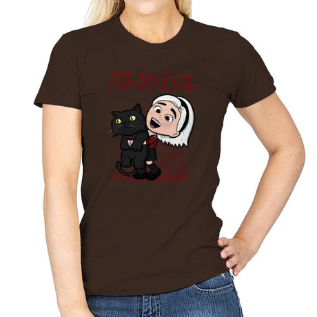 It's So Evil - Womens T-Shirts RIPT Apparel Small / Dark Chocolate