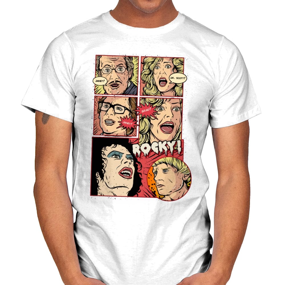 Janet, Dr. Scott, Janet, Brad, Rocky! - Mens T-Shirts RIPT Apparel Small / White