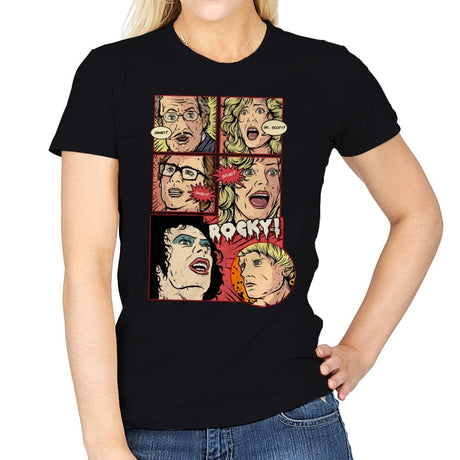 Janet, Dr. Scott, Janet, Brad, Rocky! - Womens T-Shirts RIPT Apparel Small / Black