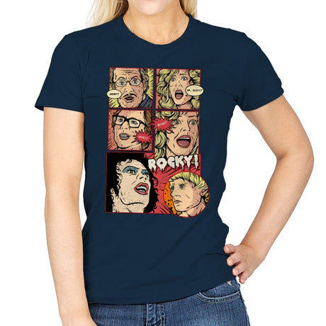 Janet, Dr. Scott, Janet, Brad, Rocky! - Womens T-Shirts RIPT Apparel Small / Navy