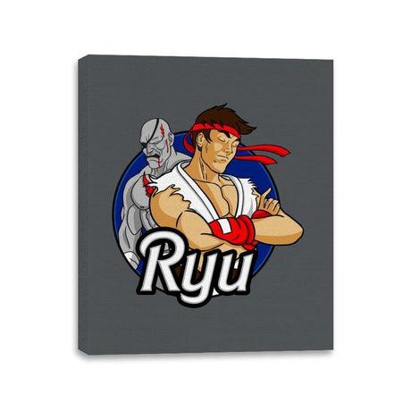 Japanese Fighter - Canvas Wraps Canvas Wraps RIPT Apparel 11x14 / Charcoal