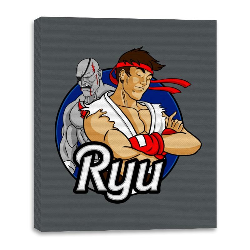 Japanese Fighter - Canvas Wraps Canvas Wraps RIPT Apparel 16x20 / Charcoal