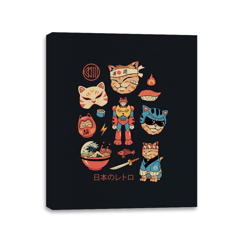 Japanese Retro - Canvas Wraps Canvas Wraps RIPT Apparel 11x14 / Black