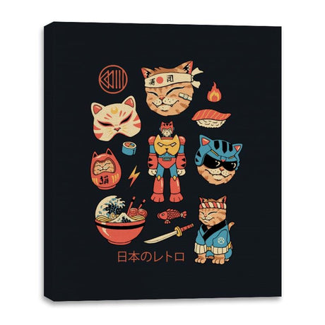 Japanese Retro - Canvas Wraps Canvas Wraps RIPT Apparel 16x20 / Black