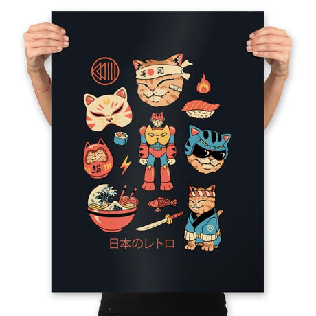 Japanese Retro - Prints Posters RIPT Apparel 18x24 / Black