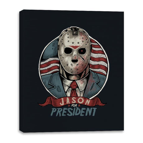 Jason For President - Canvas Wraps Canvas Wraps RIPT Apparel 16x20 / Black