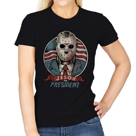 Jason For President - Womens T-Shirts RIPT Apparel Small / Black