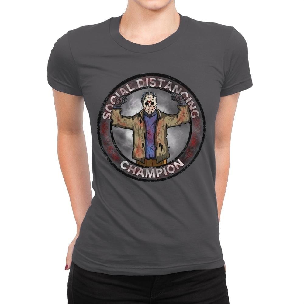 Jason Social Distance Champion - Womens Premium T-Shirts RIPT Apparel Small / Heavy Metal